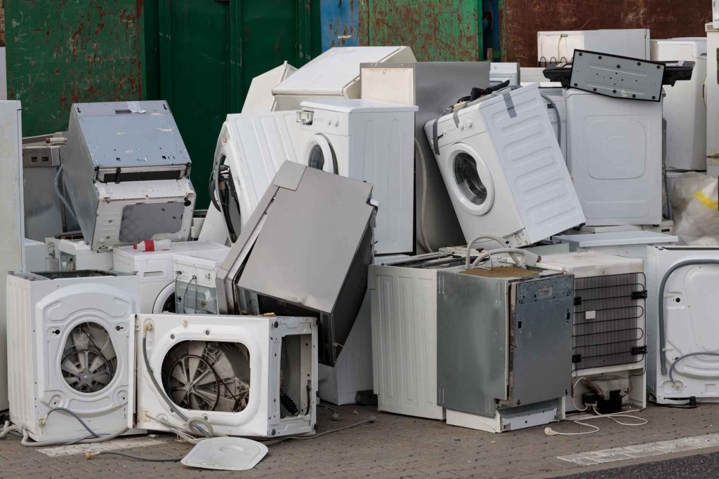 Pile of discarded home appliances